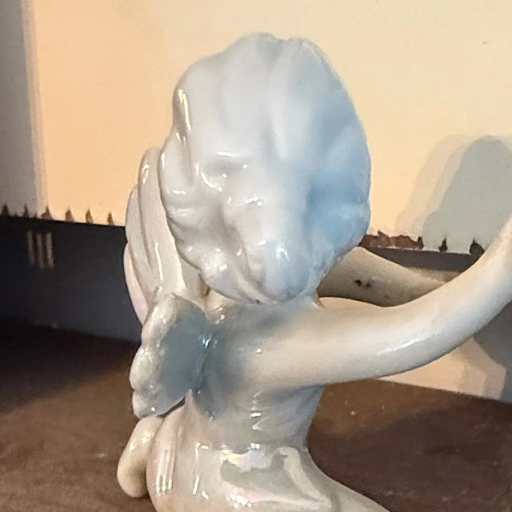 Vintage Japan Porcelain Cherub Pixie Candle Hugger Figurine